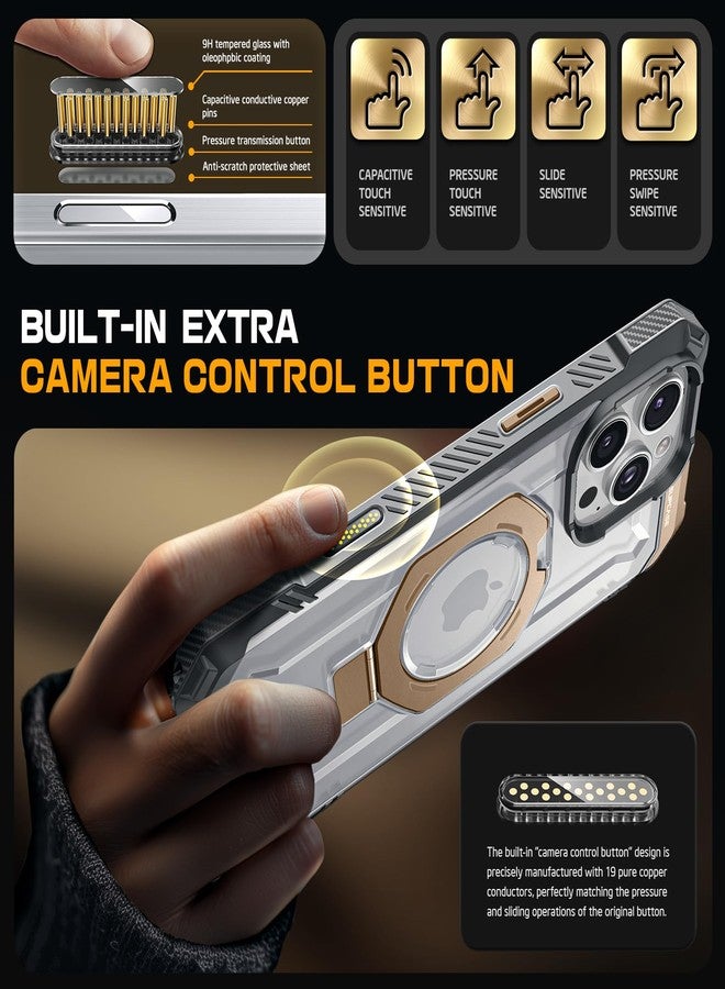 SUPCASE for iPhone 16 Pro Max Case with Camera Control Capture Button (Unicorn Beetle Grip), [Built-in Stand] [Compatible with MagSafe] Heavy Duty Magnetic Phone Case for iPhone 16 Pro Max, DesertGold - Image 3